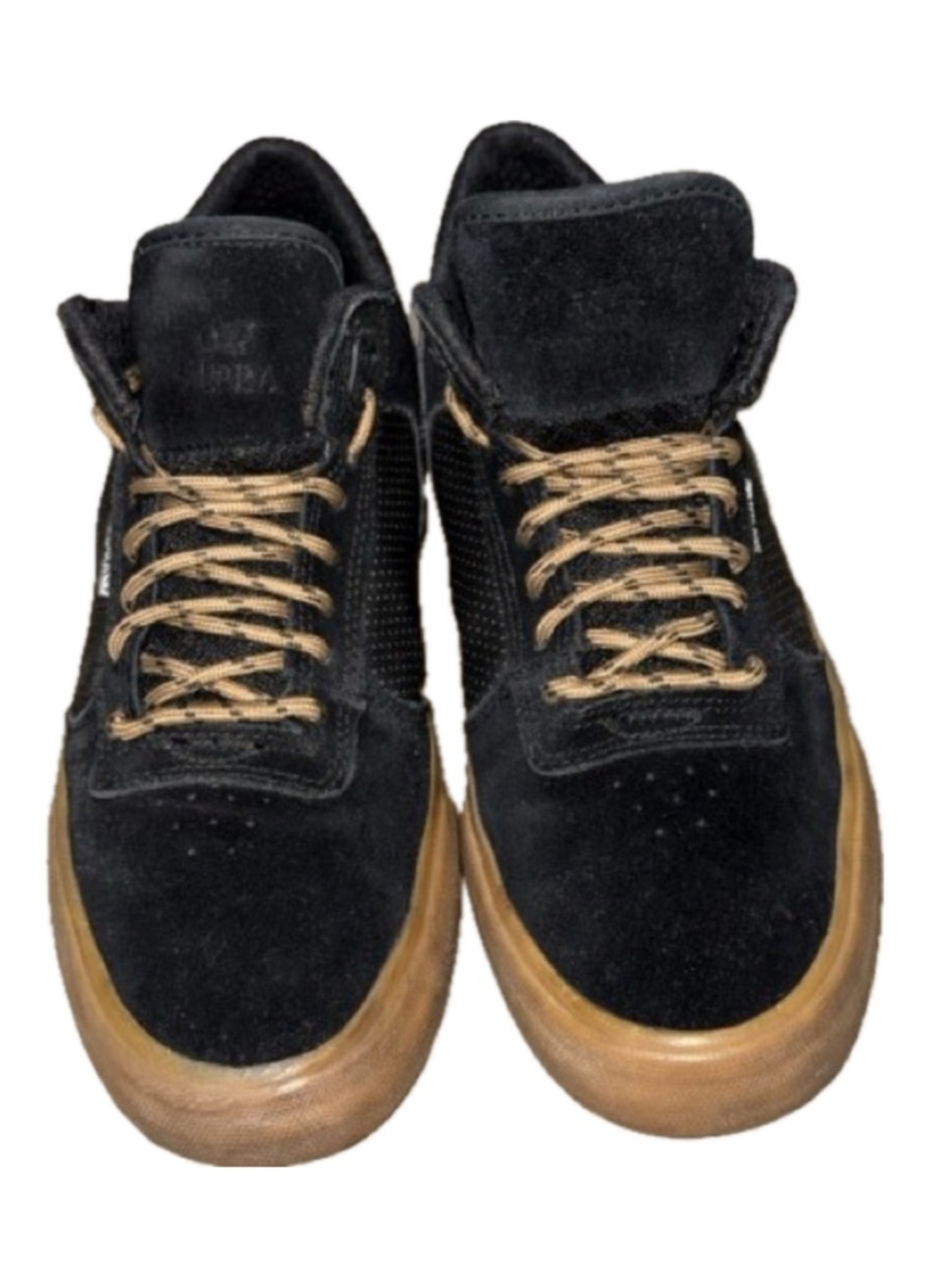 👟🛹 SUPRA Black Suede Skate Shoes Gum Sole Streetwear Sneakers | US‎ Men's 8
